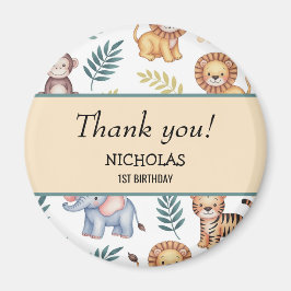 Imán Selva Safari acuarela Animales Patrón tropical