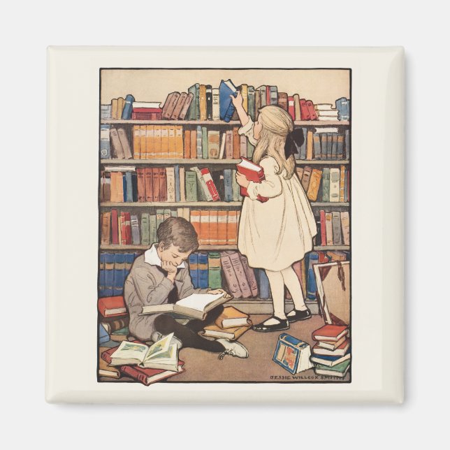 Imán Semana del Libro Infantil por Jessie Willcox Smith (Frente)
