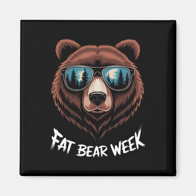 Imán Semana Del Oso Grasoso Retro Oso Sombrillas Natura (Frente)