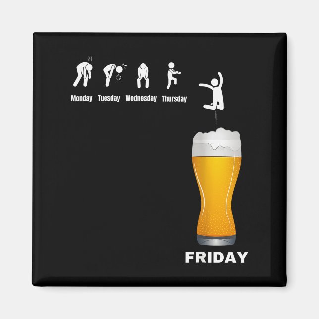 Imán Semana divertida de hombres de lunes a viernes - C (Frente)