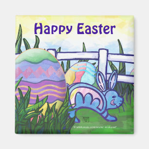 Imán Semana Santa Bunny Happy Easter Magnet