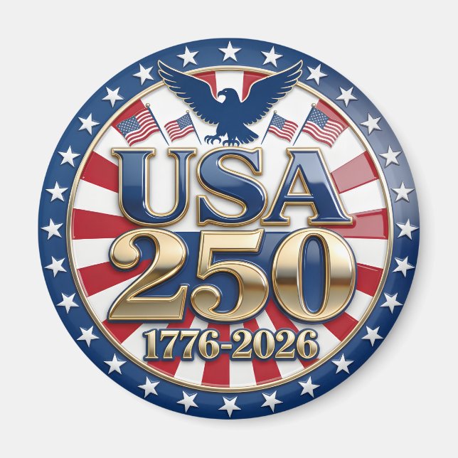 Imán Semicentenario de América 1776-2026 EE. UU. 250 (Frente)