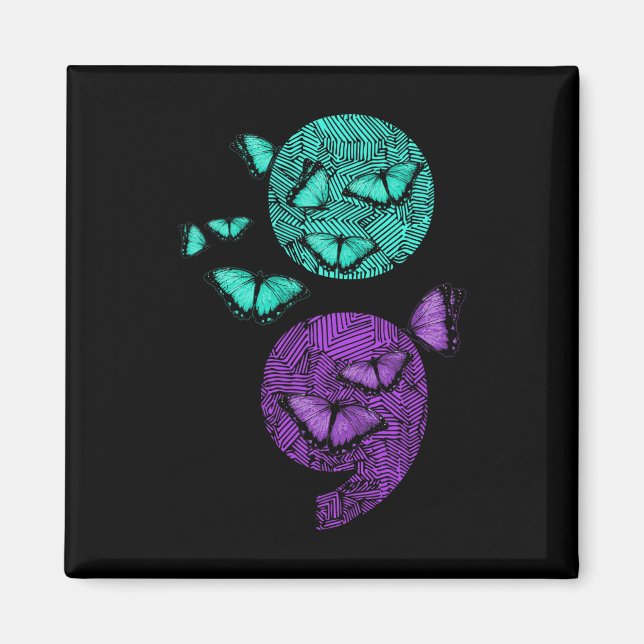 Imán Semicolazo de sensibilización sobre el suicidio en (Frente)