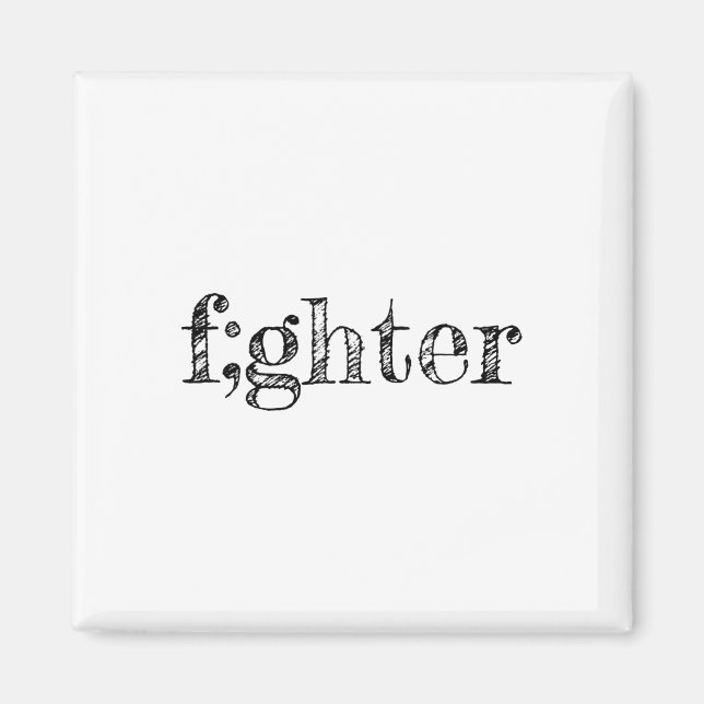 Imán Semicolón Apoyo Conciencia sobre la depresión (Frente)