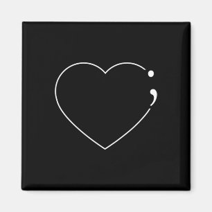 Imán Semicolón cardíaco - Conciencia sobre la salud men