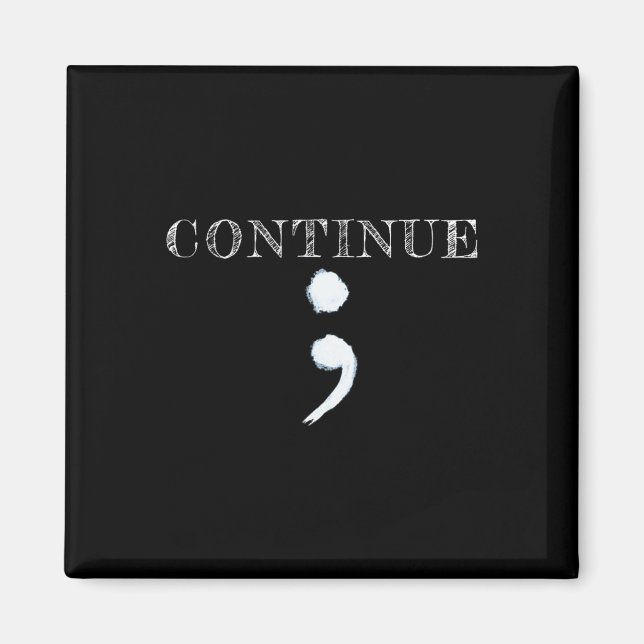 Imán Semicolón Concienciación sobre la salud mental Pre (Frente)