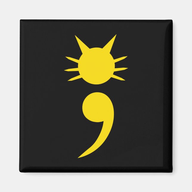 Imán Semicolón de Gato Mayo Mes de Concienciación sobre (Frente)