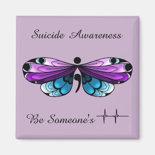 Imán Semicolón mariposa de conciencia suicida