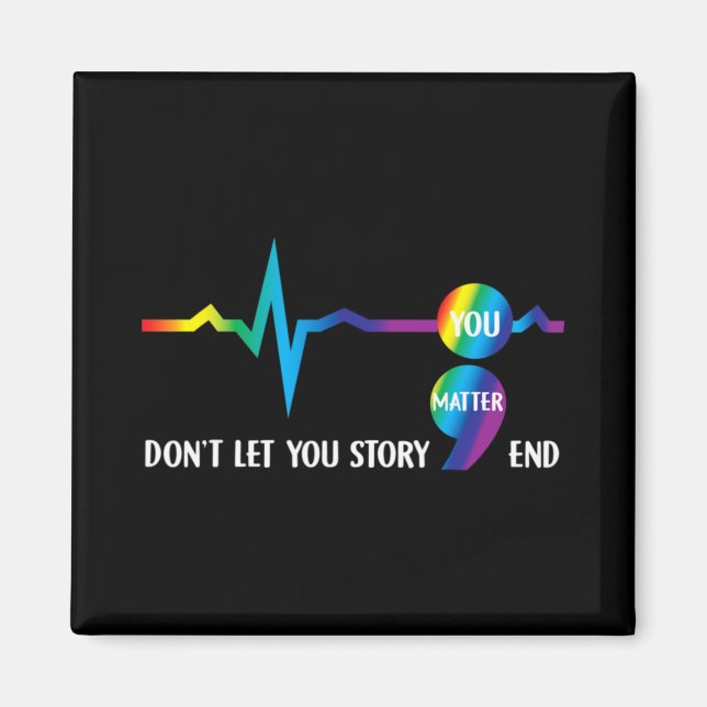 Imán Semicolon Mental Health Awareness Suicide Preventi (Frente)