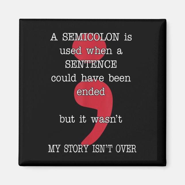 Imán Semicolón Prevención del suicidio Conciencia de mi (Frente)