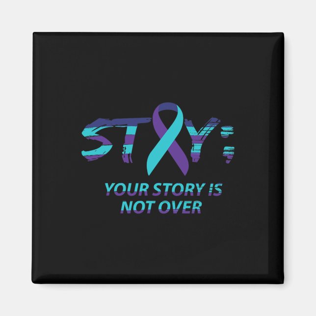 Imán Semicolón Sensibilización sobre el suicidio Salud  (Frente)