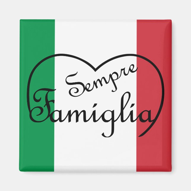 Imán Sempre familia Corazón italiano de "siempre famili (Frente)