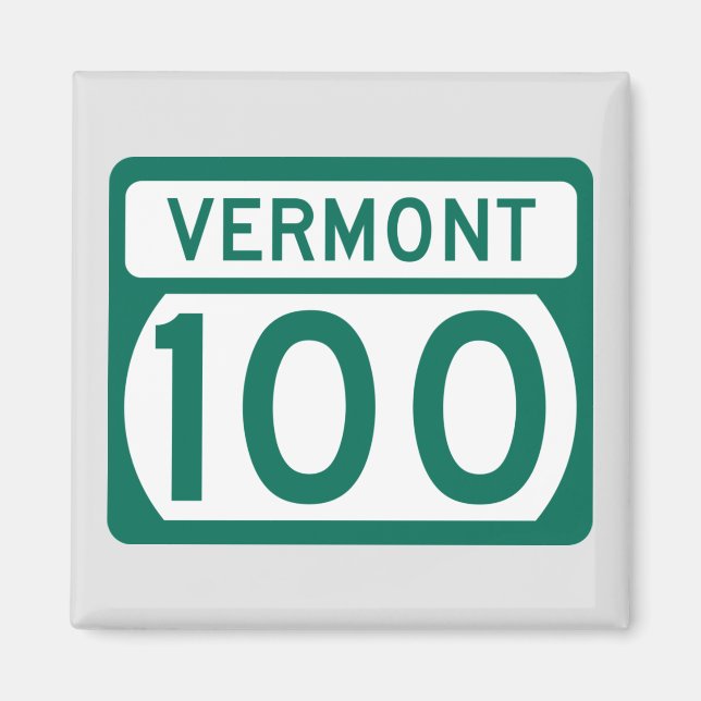 Imán Señal de la ruta Vermont 100 (Frente)