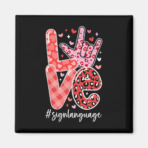 Imán Señal de Lenguaje de Amor ASL Día de San Valentín