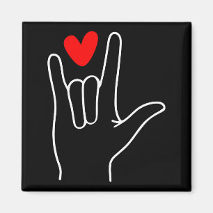 Imán señal de lenguaje de amor feliz y lindo día de San