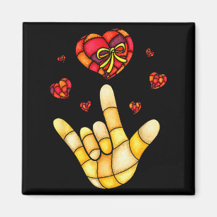 Imán Señal de Lenguaje de Manos 'Te Amo' Asl - Corazone