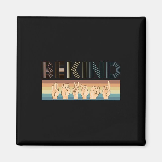 Imán Señal de lenguaje de señas amable Sordo 1  (Frente)