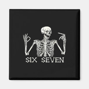 Imán Señal de mano de Six Seven 67 esqueleto meme Hallo