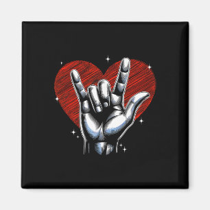 Imán Señal de mano 'Te amo' Asl Corazón Mujeres Niños H