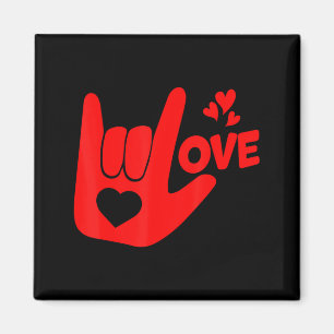 Imán Señal de mano 'Te amo' Asl Día de San Valentín Muj