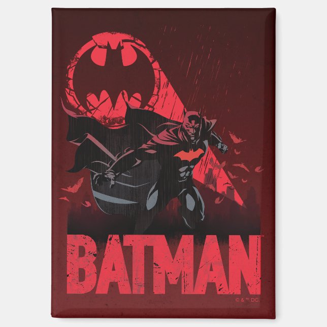 Imán Señal de Murciélago Carmesí de Batman (Anverso)