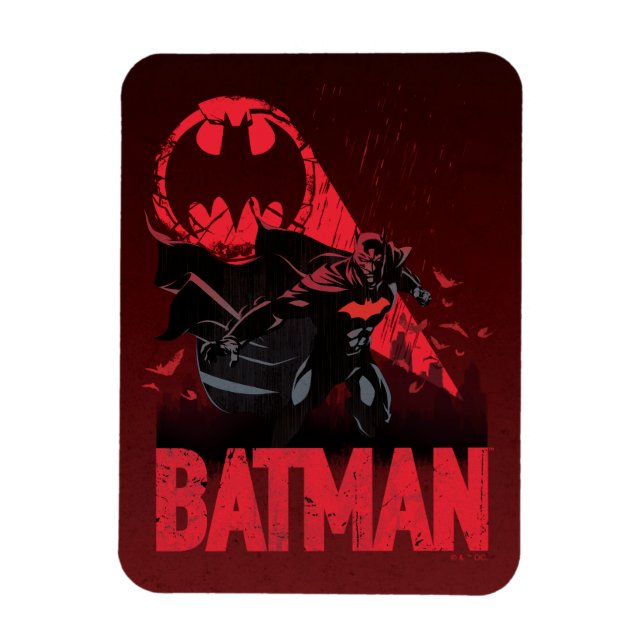 Imán Señal de Murciélago Carmesí de Batman (Vertical)