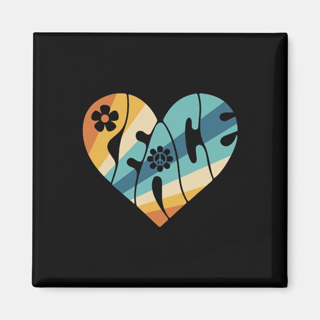 Imán SEÑAL DE PAZ AMO a la sala de disfraces Groovy Hip (Frente)