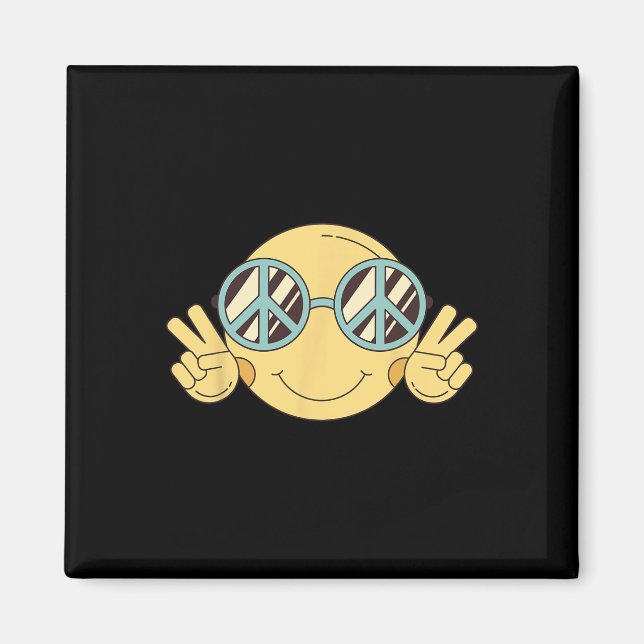 Imán SEÑAL DE PAZ AMO a la sala de disfraces Groovy Hip (Frente)