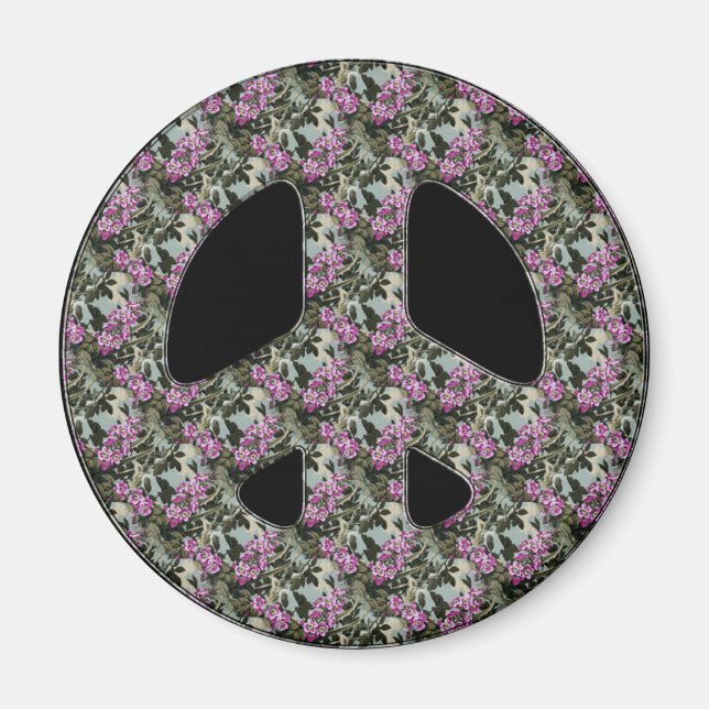 IMÁN SEÑAL DE PAZ FLORAL (Frente)
