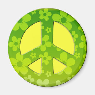 IMÁN SEÑAL DE PAZ VERDE FLORAL