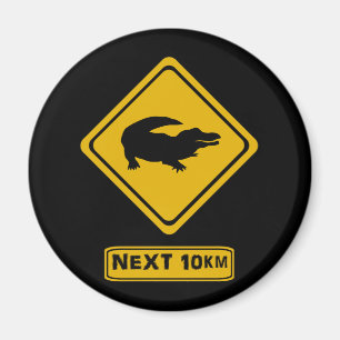 Imán señal de ruta de cocodrilo