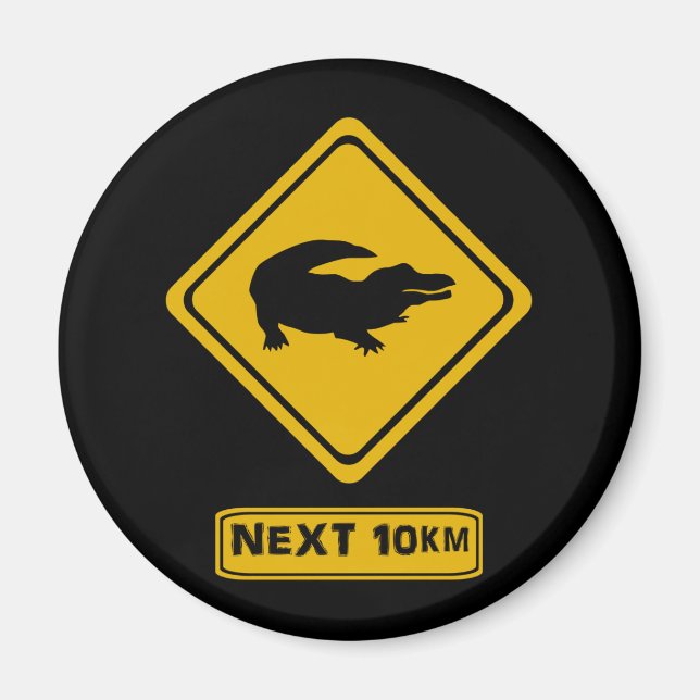 Imán señal de ruta de cocodrilo (Frente)