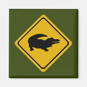 Imán señal de ruta de cocodrilo