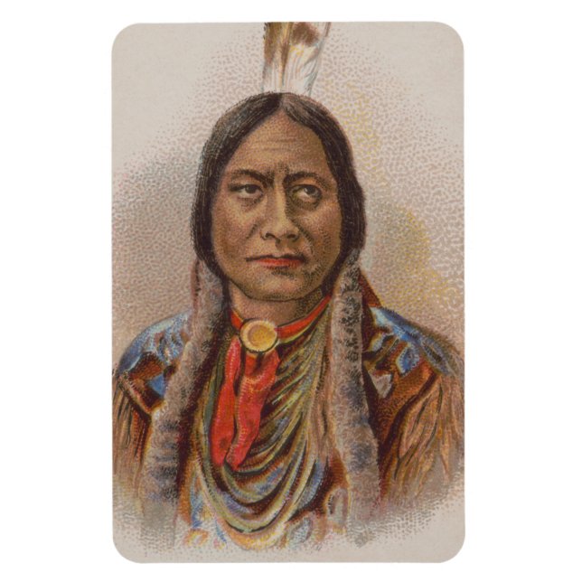 Imán Señales de humo: El jefe indio lakota está sentado (Vertical)