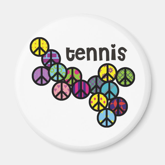 Imán Señales de paz de tenis rellenadas (Frente)