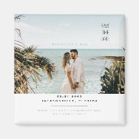 Sencilla foto de pareja Seafoam Salven la fecha