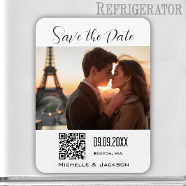 Imán Sencilla y elegante foto Código QR Guardar la fech