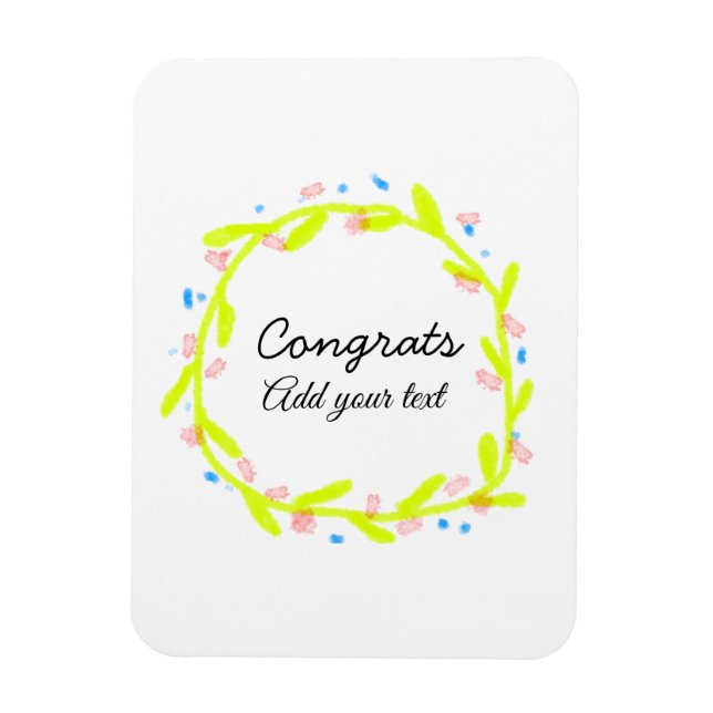 Imán Sencillas felicitaciones mínimas graduación añadir (Vertical)