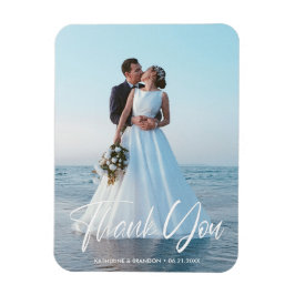 Imán Sencillo agradecimiento de foto de boda minimalist