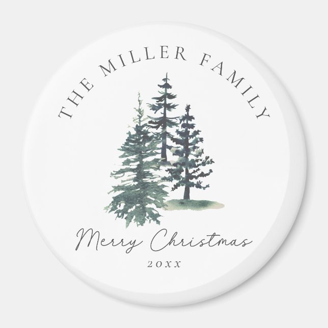 Imán Sencillo árbol de Navidad elegante | Árbol de pino (Frente)