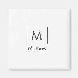 Imán Sencillo monograma elegante del hombre de las líne