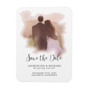 Imán Sencillo rosa Sencillo Elegante Guión Moderno Foto