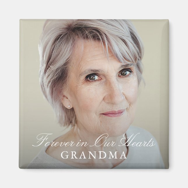 Imán Sencillo y elegante guión Memorial de fotos comple (Frente)