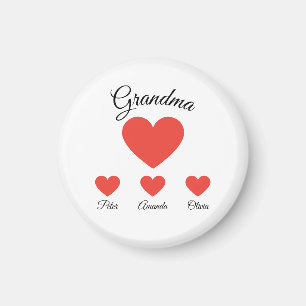 Imán Sencillos corazones rojos Abuelas Abuelas