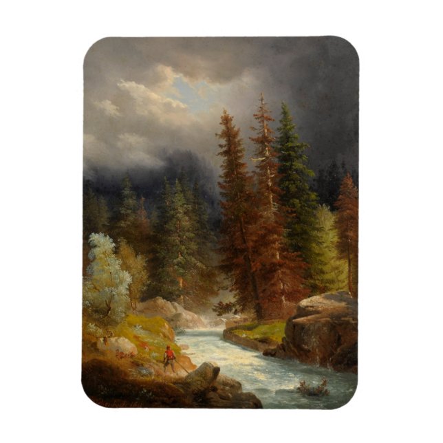 Imán Senderismo junto a un río torrencial (Vertical)