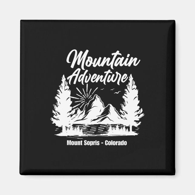 Imán Senderismo Monte Sopris - Camiseta de escalada de  (Frente)