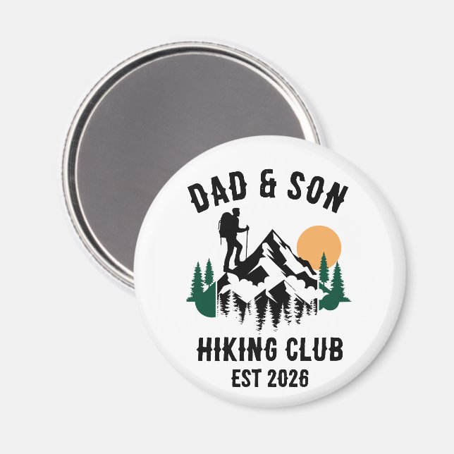 Imán Senderismo personalizado para papá e hijo (Anverso/Reverso)
