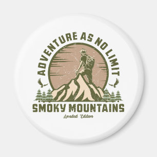 Imán Senderismo por la montaña del humo retro