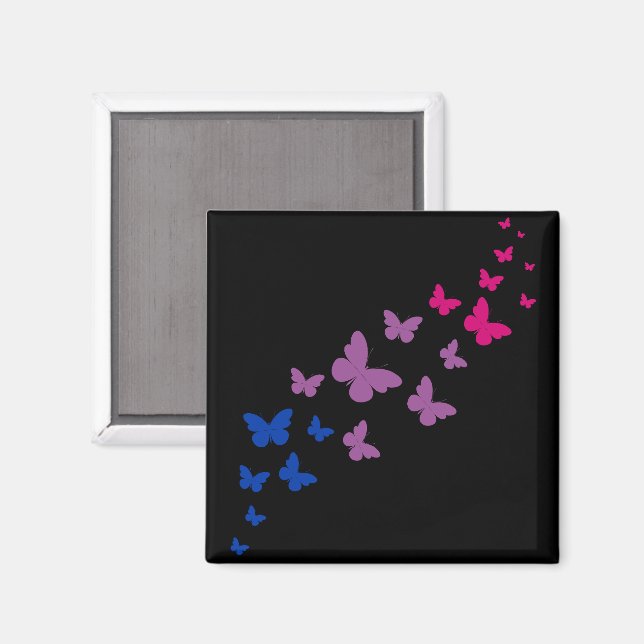 Imán Sendero de la Mariposa del Orgullo Bisexual (Anverso/Reverso)