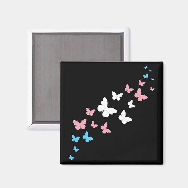 Imán Sendero de la Mariposa del Orgullo Transgénero (Anverso/Reverso)